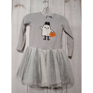 Counting Daisies Dress Girls 6 Halloween Ghost Gray‎ White
